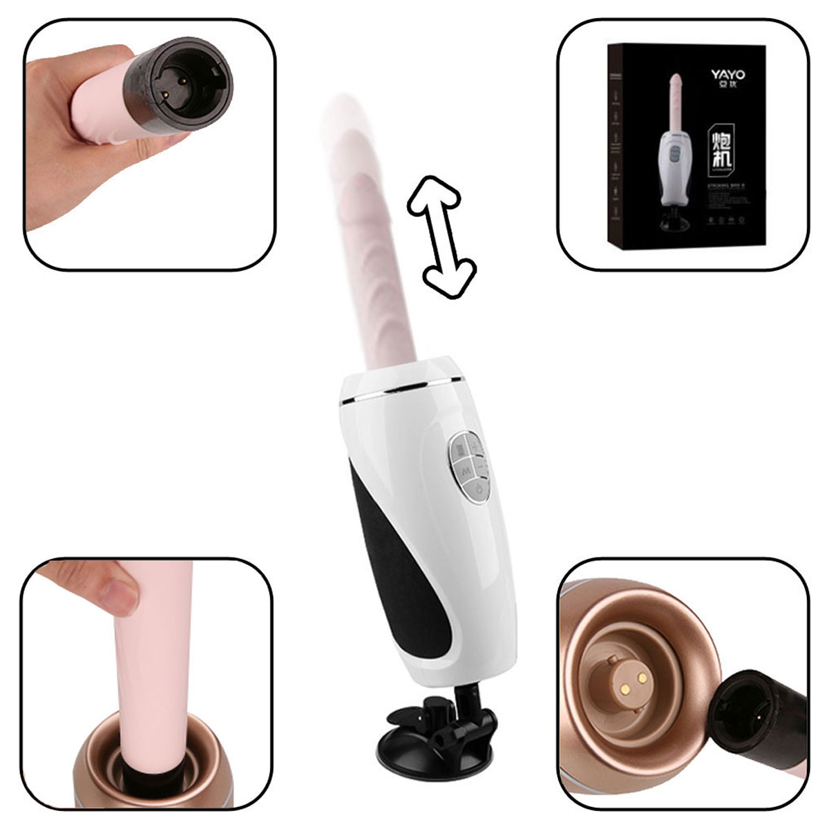 Yayo 22 cm Boy 3.5 cm Çap Kalınlığında Penisli Şarjlı Otomatik Seks Makinesi C-7263